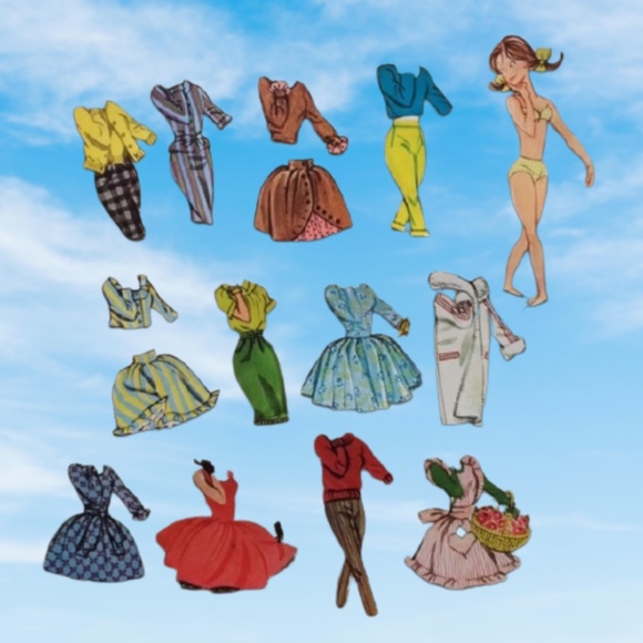 Vintage PAPER DOLL set 1960s Marie - Picture 1 of 16